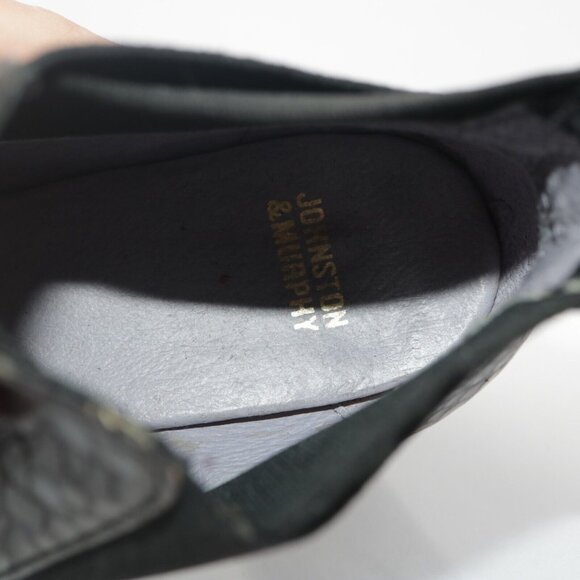 Johnston Murphy Womens Boot Size 8.5 Black Leather Snakeskin Block Heel Chelsea - Picture 13 of 14